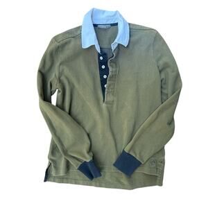 Aether‎ Apparel Rugby Jersey size small green mens polo
